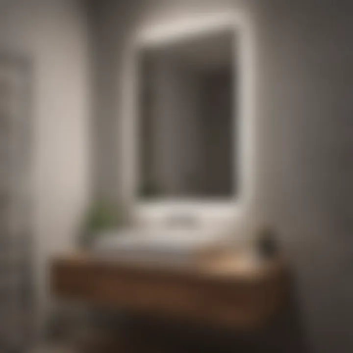 Sophisticated Bathroom Decor with Small Rectangle Mirror Elegant small rectangle mirror reflecting sophisticated bathroom decor
