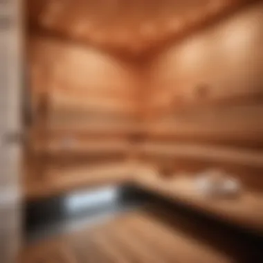 Cozy small sauna corner in a contemporary bathroom