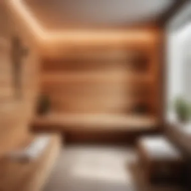 Modern minimalist small sauna design in bathroom