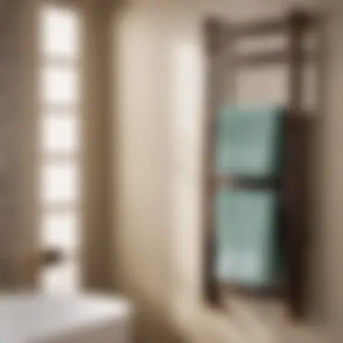 Towel rack enhancing small space decor