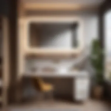 Functional Vanity with Integrated Mirror Space-Saving Small Vanity with Built-In Mirror