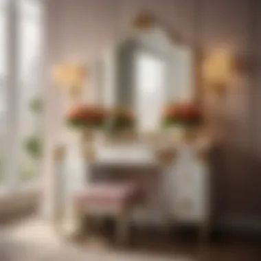 Floral-Inspired Small Vanity Design Elegant Small Vanity with Floral Accents