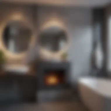 Contemporary Coziness Cozy small wall fireplace setting in a contemporary bathroom