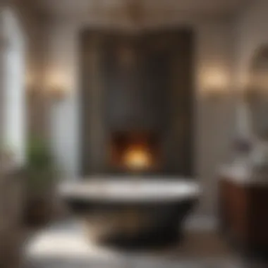 Opulent Retreat Luxurious small wall fireplace enhancing a lavish bathroom space