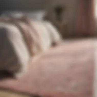 Bedroom rug in soft pastel colors adding warmth