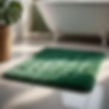 Soft plush green bathroom floor mat