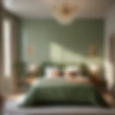 Serene Sage Green Oasis Soft Sage Green Paint Color in Bedroom Setting