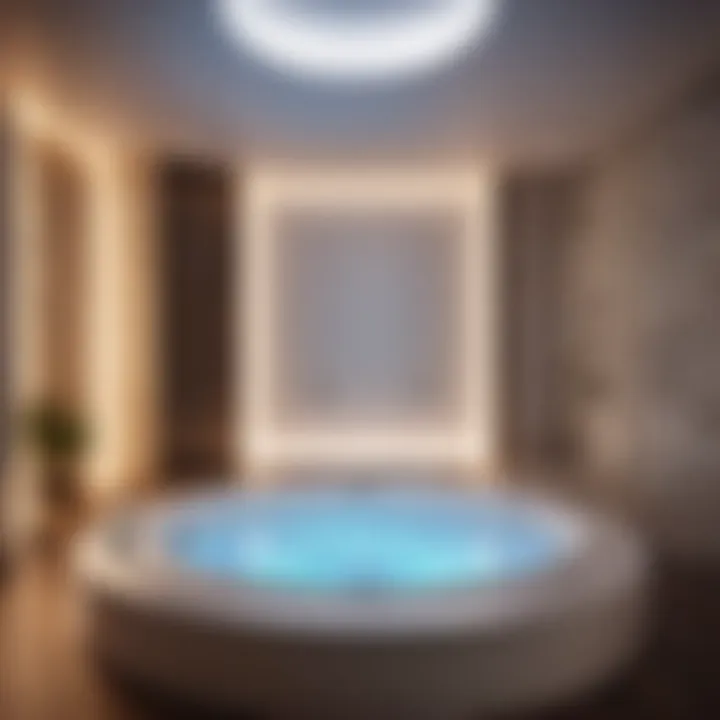Tranquil LED Illumination in Whirlpool Tub Soothing LED Lighting Feature