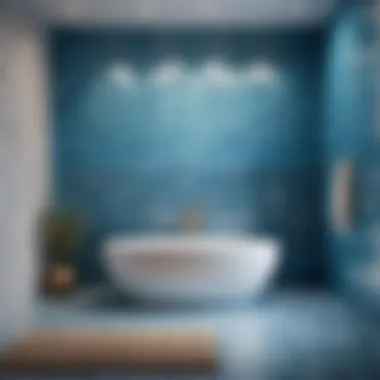 Soothing Ocean Blue Bathroom Tiles