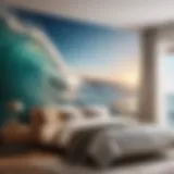 Soothing Waves Wallpaper in Bedroom