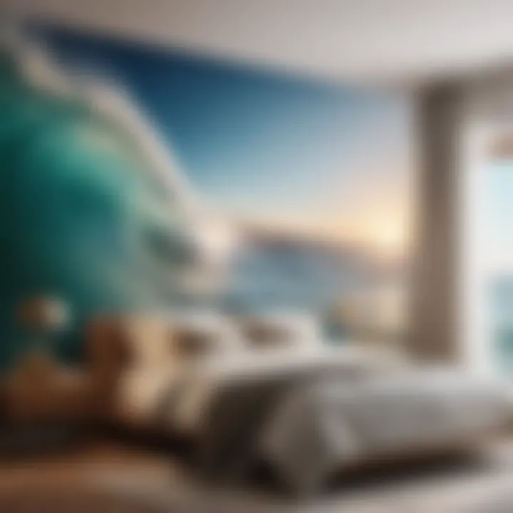 Soothing Waves Wallpaper in Bedroom