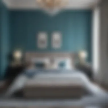 Modern Sophistication with Aqua Blue Accent Wall Sophisticated Aqua Blue Accent Wall in Modern Bedroom