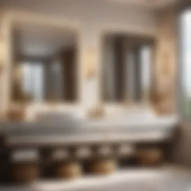 Elegant dual vanity bathroom design showcasing modern fixtures and luxurious finishes