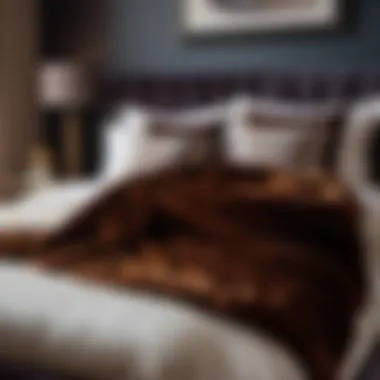 Luxurious Bed with Plush Velvet Throw