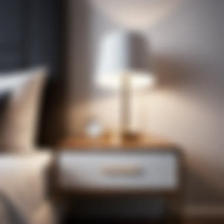 Sleek Minimalist Nightstand in Sophisticated Bedroom