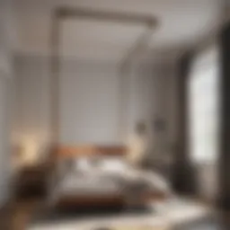Elegant bedroom swing suspended from the ceiling