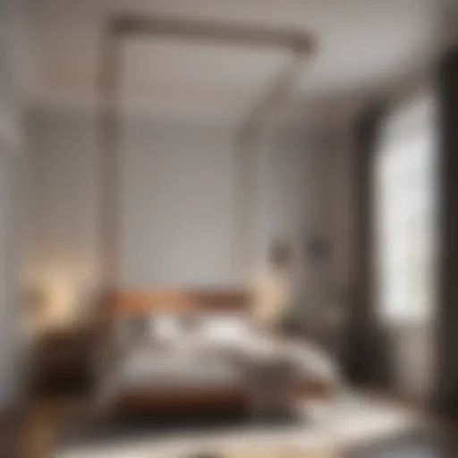 Elegant bedroom swing suspended from the ceiling