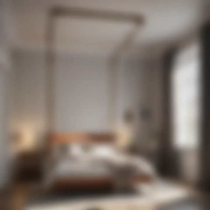 Elegant bedroom swing suspended from the ceiling