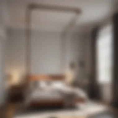 Suspended Elegance Elegant bedroom swing suspended from the ceiling