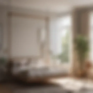 Minimalist wooden frame bedroom swing with neutral palette