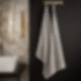 Sophisticated Black and White Geometric Hand Towel