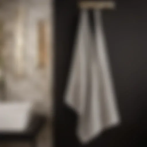 Sophisticated Black and White Geometric Hand Towel