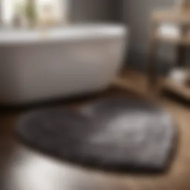Chic Heart-Shaped Bath Rug in Sophisticated Grey