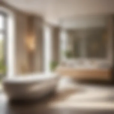 Sleek Spa-Inspired Bathroom with Large Rectangular Bath Modern spa-like bathroom with large rectangular bath