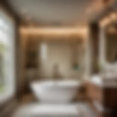 Sophistication Defined: Tub-Shower Blend in Upscale Home Setting Sophisticated tub-shower combination design in high-end residential bathroom