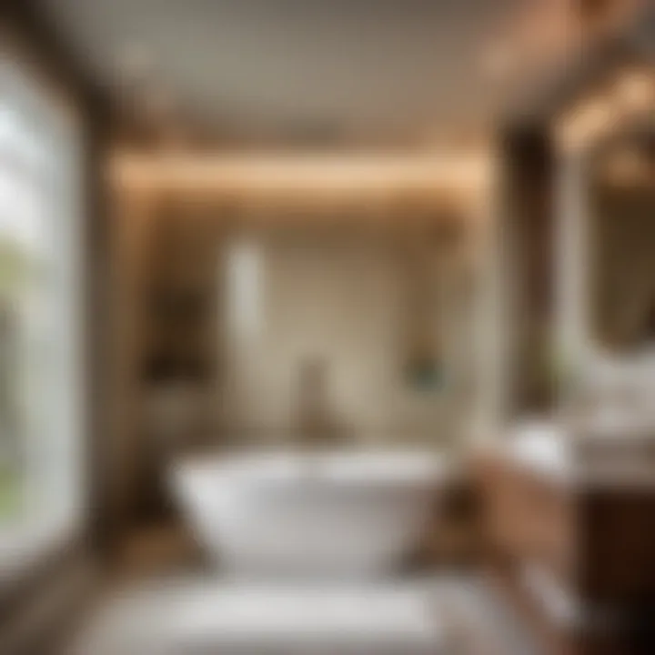 Sophistication Defined: Tub-Shower Blend in Upscale Home Setting Sophisticated tub-shower combination design in high-end residential bathroom