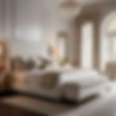 Elegant White King Bedroom with Luxurious Bedding Elegant White King Bedroom with Luxurious Bedding