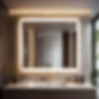 Enhancing Bathroom Ambiance Sleek and stylish framed LED mirror enhancing bathroom ambiance
