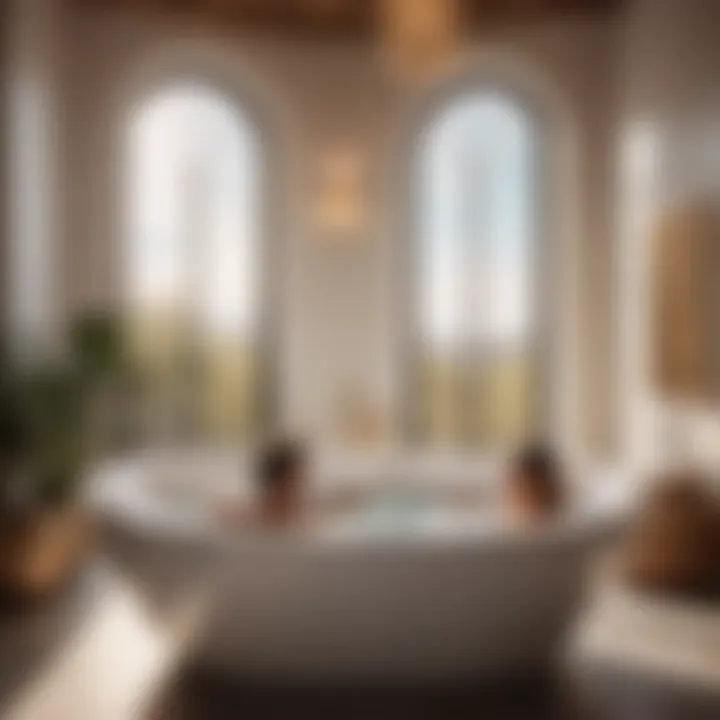 Relaxing Couple's Bathtub with Ergonomic Design Spa-inspired couple's bathtub with ergonomic design