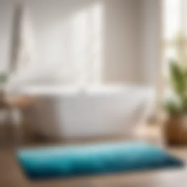 Tranquil Ocean Blue Non-Slip Bath Mat Set Spa-Inspired Non-Slip Bath Mat Set in Tranquil Ocean Blue