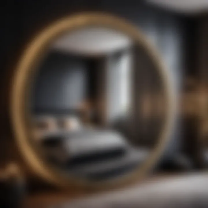 Luxurious black bedroom wall mirror enhancing space