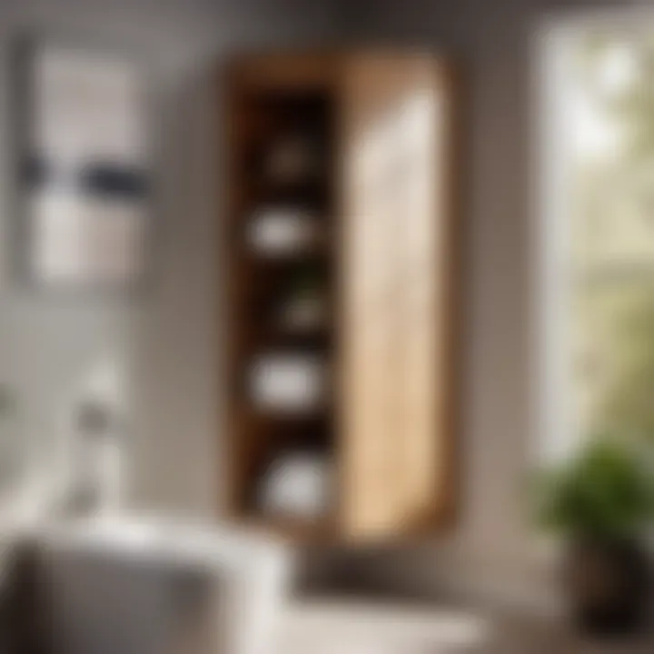 Space-saving Corner Bathroom Linen Cabinet