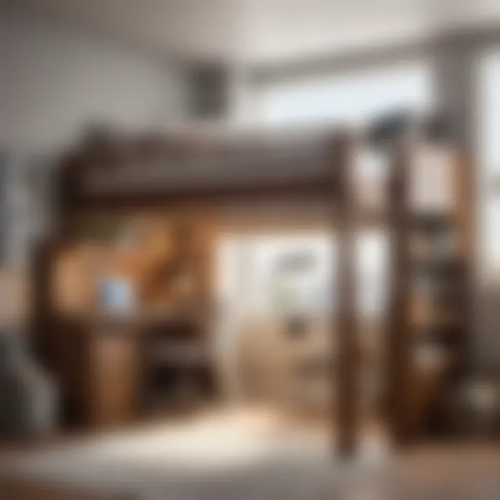 Space-Saving Loft Bed with Desk