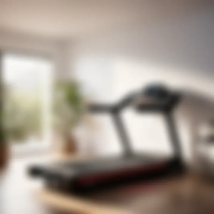 Space-saving treadmill for compact bedrooms