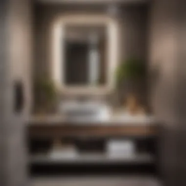 Integrating Style: Space-Saving Vanity in Small Bathroom Space-saving bathroom vanity sink in small bathroom setting