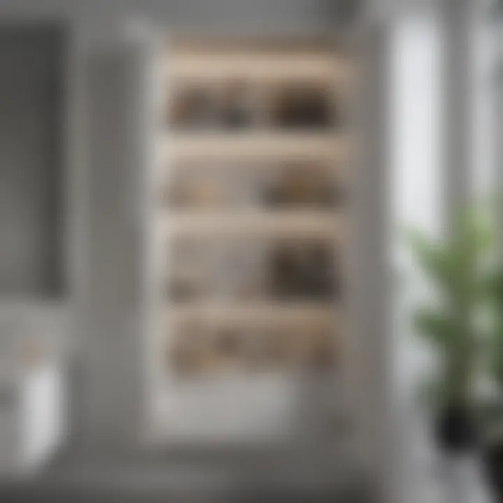 Smart space-saving vertical cabinet with adjustable shelves