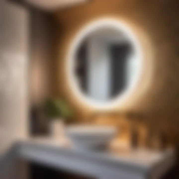 18-inch wide mirror creating illusion of spaciousness in small bathroom