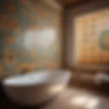Spanish Bathroom Design - Ornate Tile Mosaic