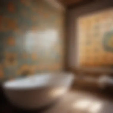 Intricate Tile Mosaic in Spanish Bathroom Spanish Bathroom Design - Ornate Tile Mosaic