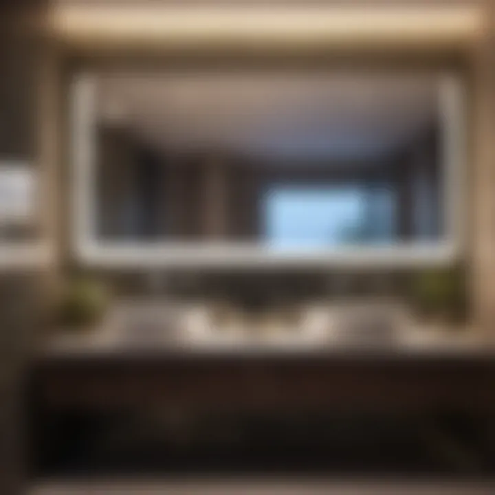 Modern Brilliance Sleek modern LED fixture casting ambient light in bathroom