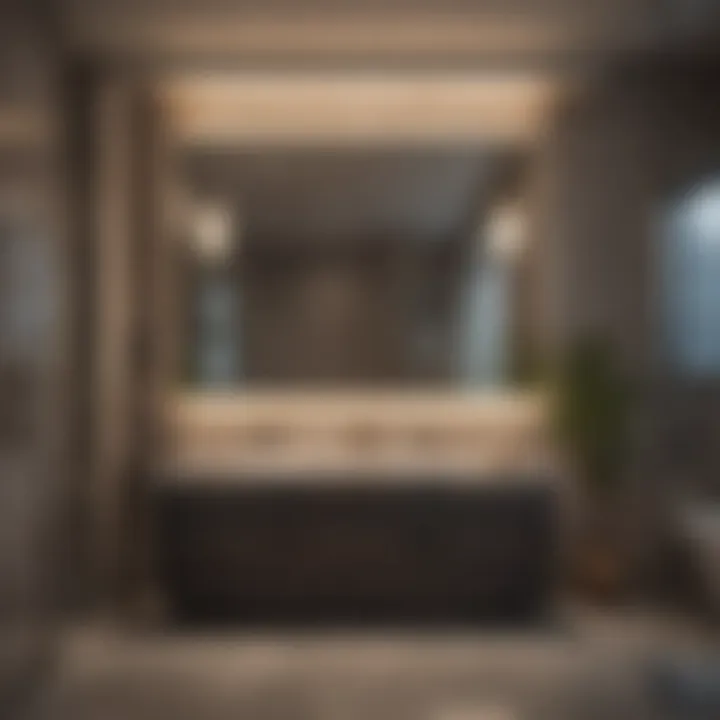 Elegant Sustainable Bathroom Luxurious bathroom with sustainable fixtures and elegant design elements