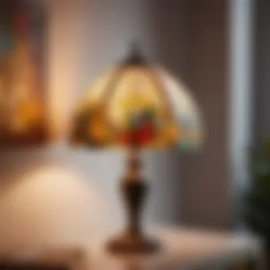 Stained Glass Bedroom Lamp with Abstract Design