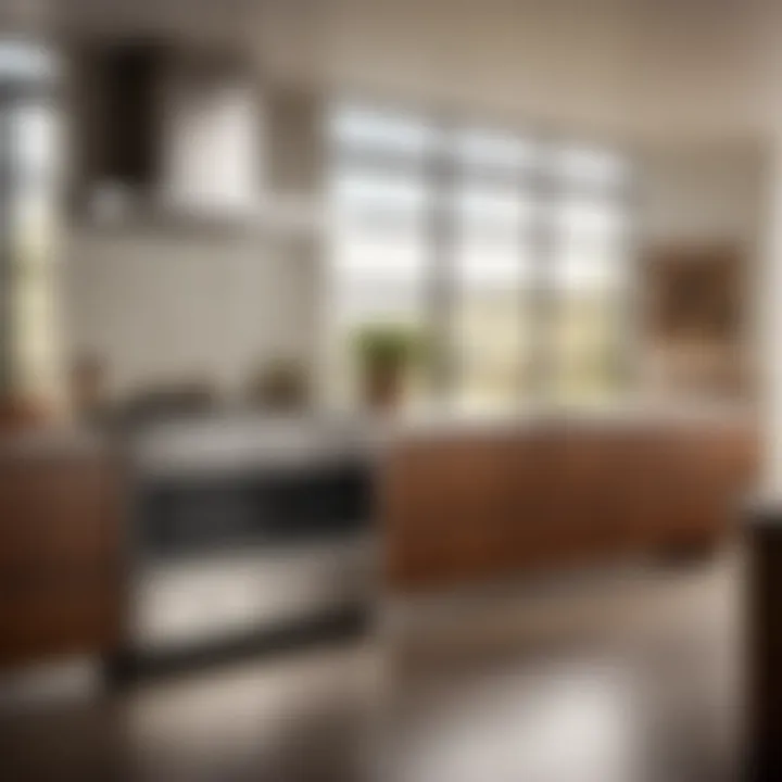 Sleek stainless steel appliances in contemporary kitchen setting