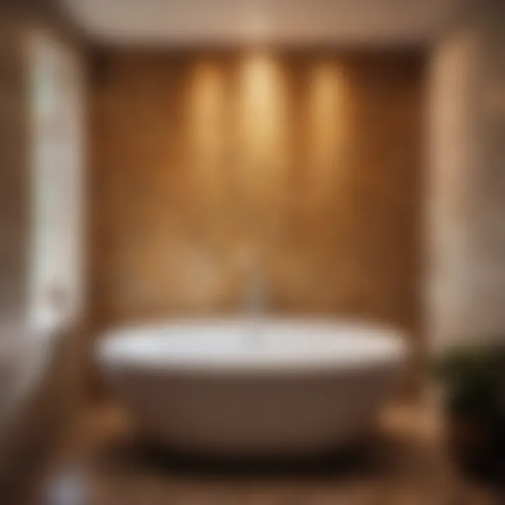 Charming Stone Tile Tub Surround Rustic stone tile tub surround in cozy bathroom