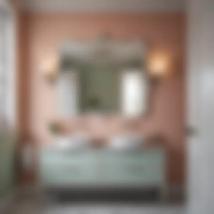 Soft Pastels for Enhanced Illumination A serene bathroom painted in soft pastel hues that reflects light beautifully.