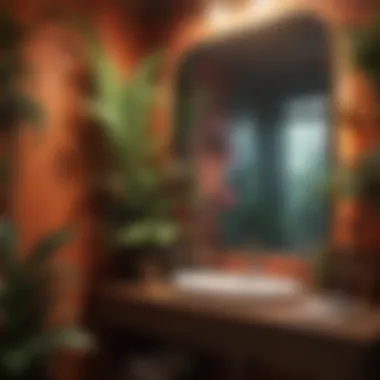 Vibrant Tropical Themes to Uplift Mood A vibrant tropical-themed bathroom that utilizes bright colors to uplift the ambiance.